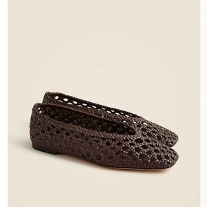 Quinn handwoven ballet flats in leather (Rich Hickory Brown)
